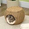 PawHut Katzenkorb Rattan zweistöckig Katzenbett Produktbild-Vorschau 7