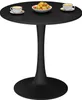 A black tulip-style dining table with two cups of coffee and a bowl of fruit on top. Anteprima dell’immagine prodotto