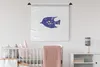 MuchoWow® Wandteppich Wandbehang Fisch - Lila - Pastell Produktbild-Vorschau 1