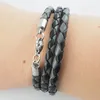 Lederkette Lederband Herren Halskette Schwarz Grau 17-100 Produktbild-Vorschau 3
