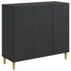 vidaXL Sideboard Schwarz 89 x 34,5 x 80 cm Holzwerkstoff Produktbild-Vorschau 1