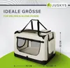 Juskys Hundetransportbox Lassie Stoff Beige faltbar mit Produktbild-Vorschau 2