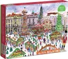 A watercolor illustration of a bustling Christmas market in Dresden, Germany, depicted on a puzzle box. Anteprima dell’immagine prodotto