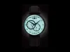 A close-up studio shot of a men's wristwatch against a black background. Voir les images du produit