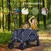 CCLIFE Bollerwagen, Grau, Klappbar, mit Dach, Tischplatte, Produktbild-Vorschau 7
