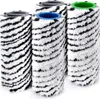 Four cleaning brush rollers with black and white striped patterns and colored caps are arranged in a group against a white background. Produktbild-Vorschau