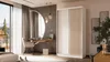 A bedroom scene featuring a wardrobe, vanity, and window. Produktbild-Vorschau