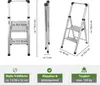 Alu Trittleiter 2-stufig klappbar Handlauf 150 kg Produktbild-Vorschau 4