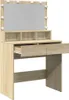 A makeup vanity table with a mirror and LED lights. Náhled obrázku produktu