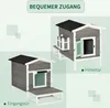 PawHut Katzenhaus aus Holz, Katzenhütte Outdoor Katzenhöhle Produktbild-Vorschau 10