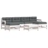 vidaXL 7-tlg. Garten-Lounge-Set mit Kissen Weiß Massivholz Produktbild-Vorschau 1