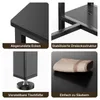 A collage of four close-up images showcasing features of a bar table and stools set. Podgląd zdjęcia produktu