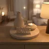 Zestaw boho HOME 4 el.: taca, wazon, świecznik LED i napis, Podgląd zdjęcia produktu 3
