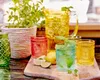 Trinkgläser aus Glas mit Ornament Muster 10cm bunt 300ml Produktbild-Vorschau 2