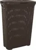 A brown laundry basket with a lid and handles, shown from a slightly angled front view against a white background. Produktbild-Vorschau