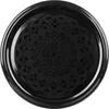 A black metal lid with a decorative pattern. Voir les images du produit