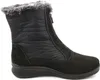 A side view of a black winter boot with a zipper and faux fur trim. Náhľad obrázku produktu