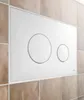 A white flush plate with two circular buttons, mounted on a tiled wall. Náhľad obrázku produktu