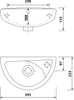 Technical drawing with dimensions of a handwash basin. Anteprima dell’immagine prodotto