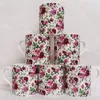 Set van 6 Fijne Bone China Mokken met Rozen Design Productafbeelding-voorbeeld 4