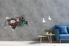 Selbstklebender Loch-3D-Aufkleber 95x73 cm Frühlingsblumen Produktbild-Vorschau 2