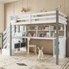 OKWISH Lit Mezzanine Ado 90x200 cm - Lit avec Bureau, Voir les images du produit 3