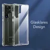 A clear phone case is shown next to a phone, with text overlay. Produktbild-Vorschau