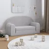 vidaXL Kinder-Schlafsofa 2-Sitzer Hellgrau Weicher Plüsch Produktbild-Vorschau 2