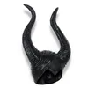A pair of black, Maleficent-style horns attached to a headpiece, presented against a white background. Produktbild-Vorschau