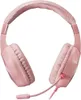 A pink gaming headset with a microphone is shown against a white background. Produktbild-Vorschau