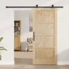 Posuvné dvere Prírodná a čierna 86 x 198,5 cm Borovicový Náhľad obrázku produktu 3