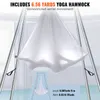 VEVOR Aerial Yoga Hängematte mit Yogarahmen 6 x 2,6 m, Weiß Produktbild-Vorschau 4