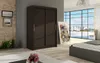 A bedroom scene with a large sliding door wardrobe, a bed, and a painting. Produktbild-Vorschau