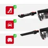 Collage of a vacuum cleaner and its attachments, with icons indicating uses. Voir les images du produit