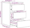 vidaXL Armoire de rangement à 3 tiroirs, noire, imitation Voir les images du produit 7