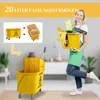 Wózek sprzątający HOMCOM 20 l z prasą i zestawem do Podgląd zdjęcia produktu 4