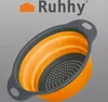 Ruhhy 23253 Opvouwbare siliconen zeef, 24 cm, oranje-grijs Productafbeelding-voorbeeld 16