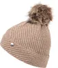 A close-up studio shot of a knitted beanie. Produktbild-Vorschau