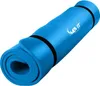 A rolled-up blue yoga mat with black straps, shown against a white background. Podgląd zdjęcia produktu
