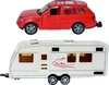 MODELLAUTO mit Wohnwagen Rückzug 1:48 Modell Metall Camper Produktbild-Vorschau 3