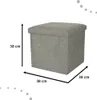 Pouf pieghevole con vano portaoggetti grigio 38x38x38cm Anteprima dell’immagine prodotto 9