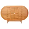 A wooden folding garden table is shown from a top-down view against a white background. Náhled obrázku produktu