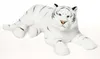 A plush toy tiger lying down on a white background. Produktbild-Vorschau