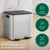 CASABEL Cubo de basura de cocina doble 2x15L en acero Vista previa de la imagen del producto 3