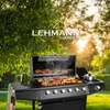 Mocny grill gazowy LEHMANN VEGAS BLACK 6+1 żeliwny ruszt Podgląd zdjęcia produktu 4