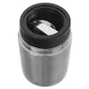 Close-up view of the top of a thermos with the lid open, showing a spoon inside. Podgląd zdjęcia produktu