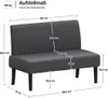 A diagram showing the dimensions of a sofa. Podgląd zdjęcia produktu