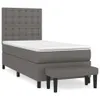 Boxspringbett mit Matratze Grau 90x190 cm Kunstleder Produktbild-Vorschau 1