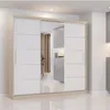 Schwebetürenschrank mit Spiegel in Sonoma Eiche/Weiß
Breite:	233 cm
Höhe: 218 cm	
Tiefe: 61 cm Náhled obrázku produktu