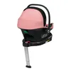 A pink and black baby car seat with a silver support leg, isolated on a white background. Náhled obrázku produktu
